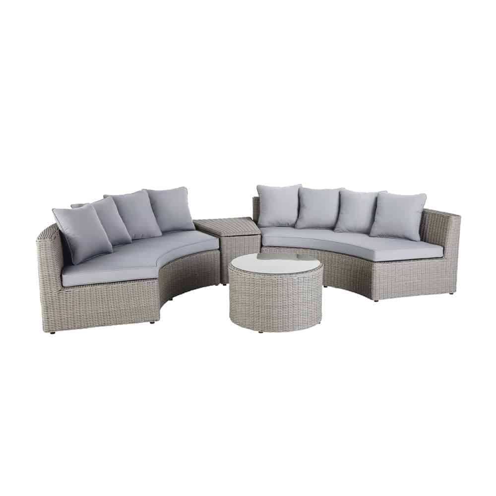 salon de jardin rond en resine tressee grise cape town 1000 12 36 174942 2 Mobilier de jardin : les soldes incontournables de l'été 2020